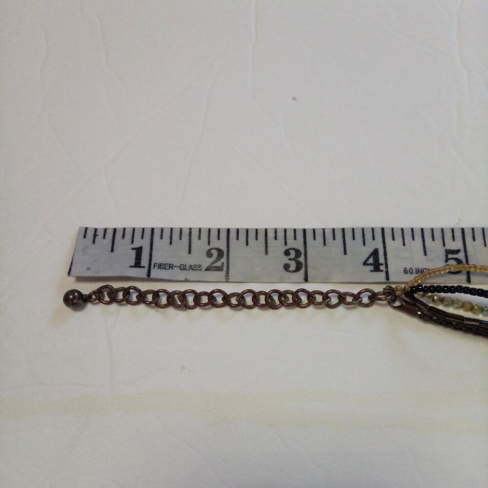 Chico's multi strand rhinestone & bronze tone mosaic beaded necklace - Picture 11 of 11